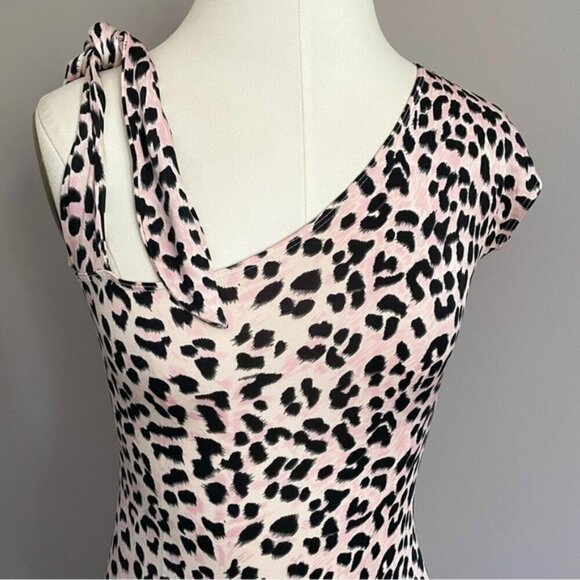 See by Chloe Pink Leopard Print Silk Jersey Asymmetric Dress - 6 🇮🇹 - Picture 3 of 10